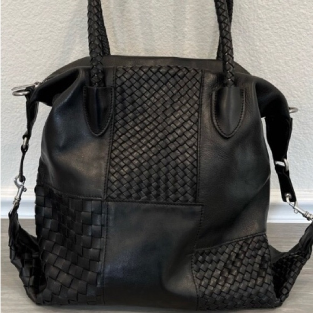 EUC Patricia Nash Leather Woven Handbag.
